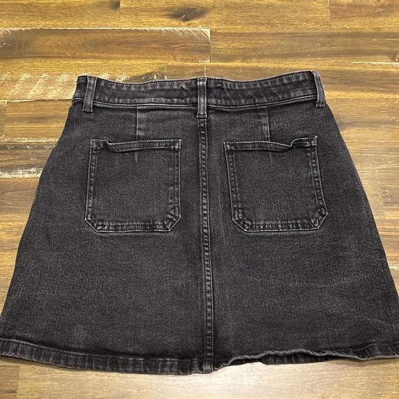 Madewell Denim MIni Skirt Black Frost Utility Jeans Front Zipper Pockets 27 - Picture 6 of 6